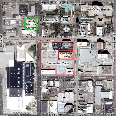 Google map showing 9-block dust zone