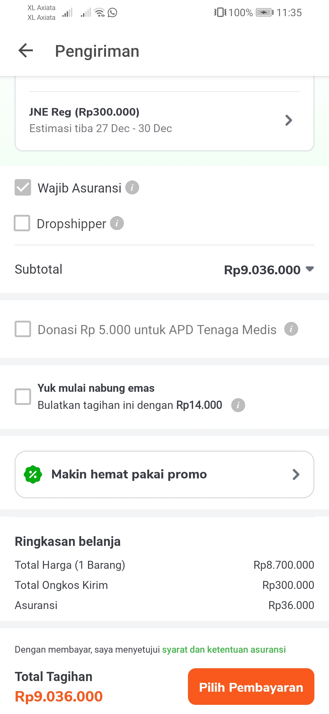 Promo Kulot Plisket Hijau Cashback Ovo