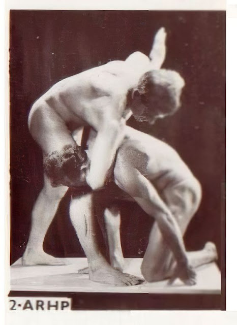 posing pouches, nude, bare ass fight