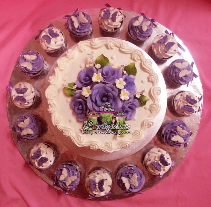 Purple Theme Wedding Cake ika Wedding Cake 8inch with buttercream 