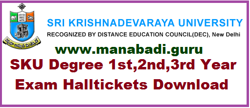 SKU UG Exams Halltickets,Degree Halltickets,Sri Krishnadevarayulu University