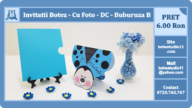 invitatii botez contur Buburuza