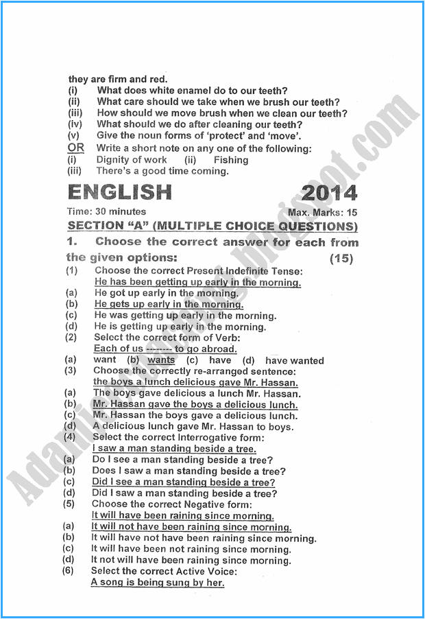 x-english-past-year-paper-2015