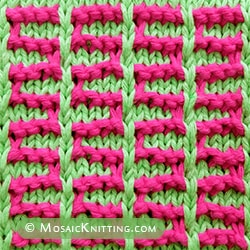 Two color knitting: Russian slip stitch pattern. Free written instructions