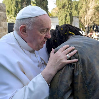 Pope Francis trip to Malta where he hug Nigerian Migrant Daniel Jude Oukeguale, left Nigeria in search of greener pastures, saw human bodies in the Desert
