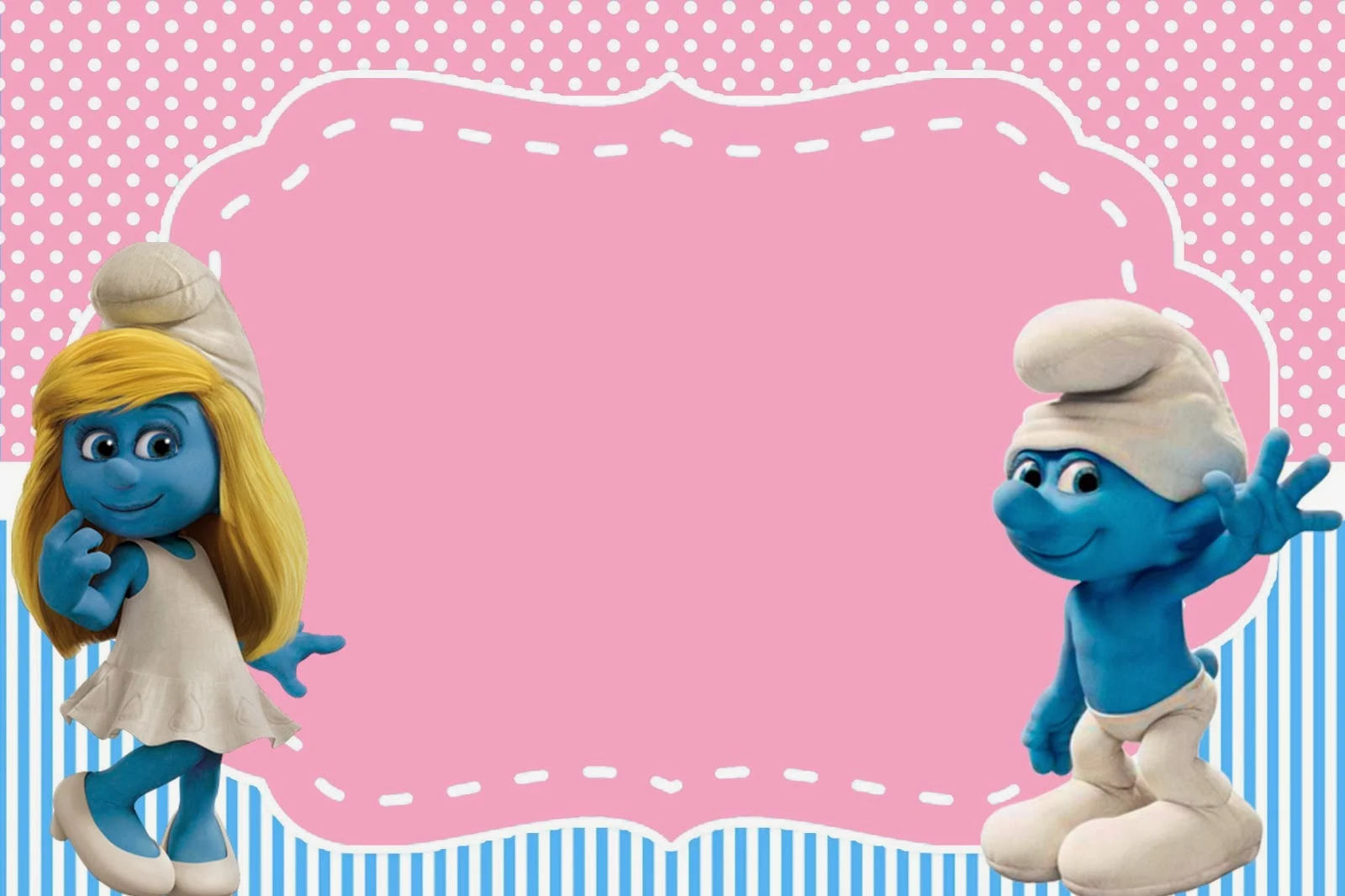 Free Smurf Girls Party Invitations.