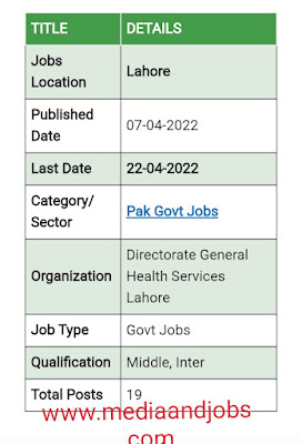 Health Department Jobs
