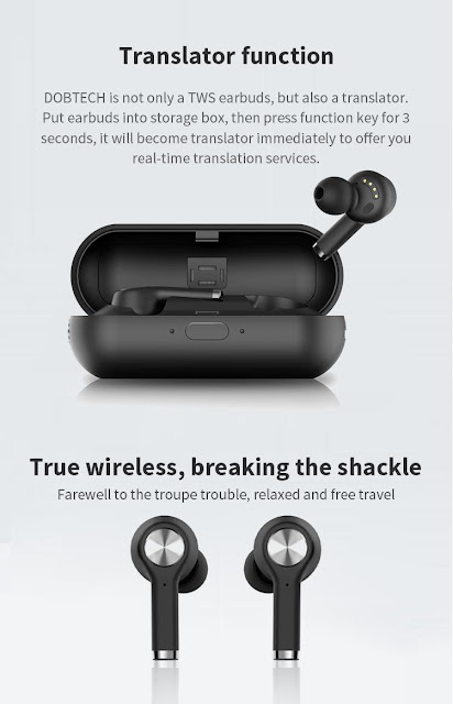 DOB T1 True Wireless Translate Earphone Waterproof Noise-canceling Dual Bluetooth 5.0 Chip Headphone 