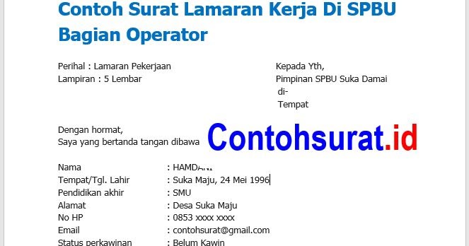 Cara Melamar Kerja Menjadi Pegawai Pom Bensin - Contoh ...