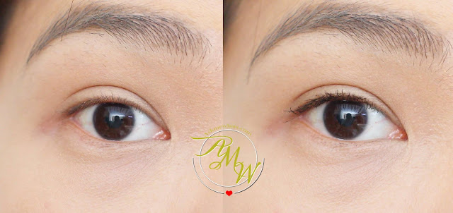 before and after photo after using Measurable Difference Lash Amplifying Mascara & Primer 