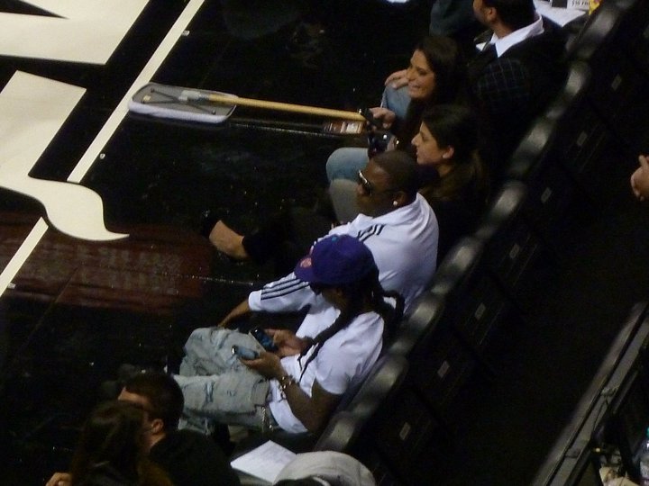 Fotos: Lil Wayne aparece no jogo do Heats vs. Hornets