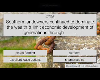 The correct answer is sharecropping.