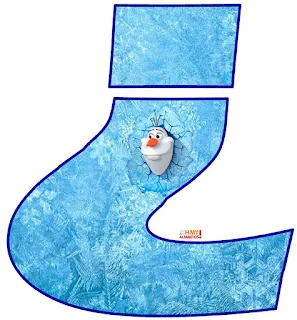 Alfabeto con Olaf saliendo del Hielo.