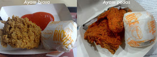 ayam krispy dan ayam pedas