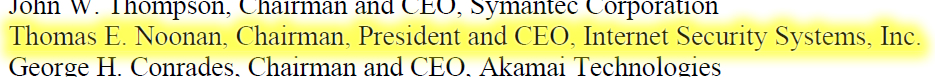 Thomas E. Noonan, NIAC appointment, George Bush, Sep. 18, 2002