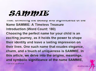 meaning of the name "SAMMIE"