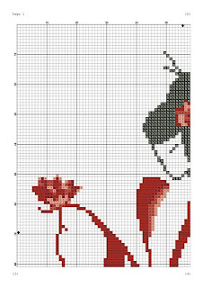 Japanese geisha cross stitch design - Tango Stitch