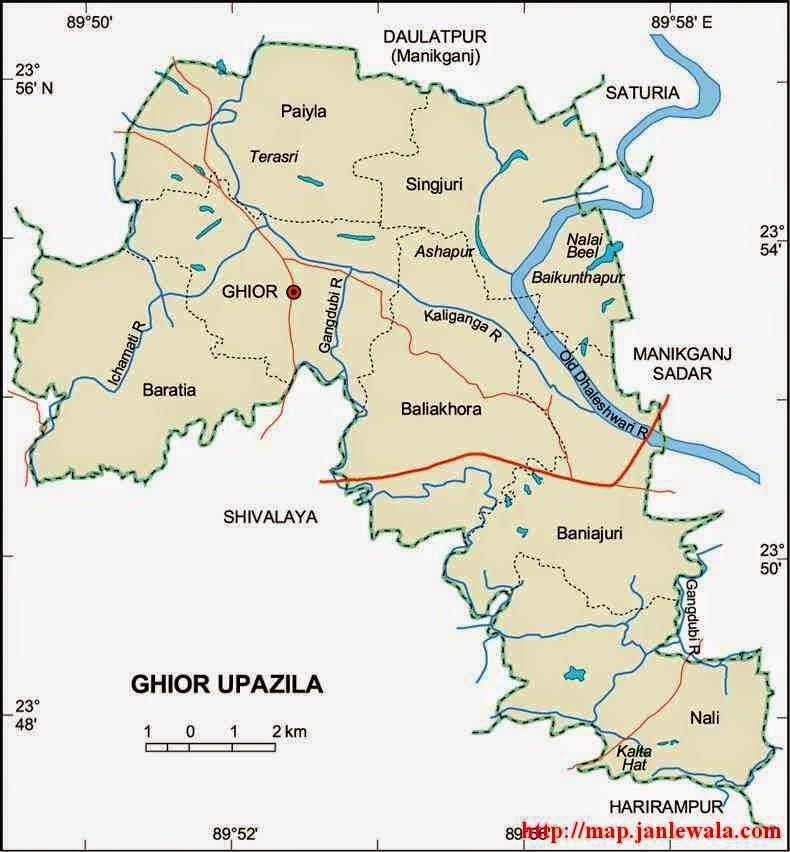 ghior upazila map of bangladesh