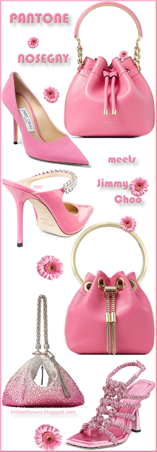 ♦Pantone Fashion Color Nosegay by Jimmy Choo #pantone #jimmychoo #pink #shoes #bags #brilliantluxury