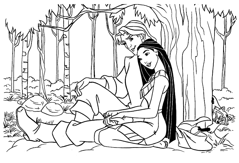 POCAHONTAS COLORING BOOK PAGE title=