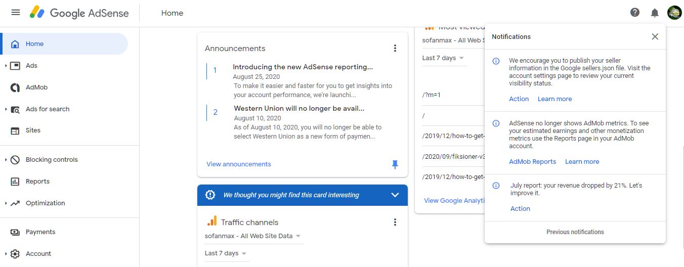 adsense notification regarding sellers.json file