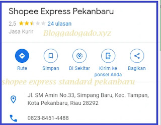 Hub Shopee Express standard Pekanbaru Alamat : Jl. SM Amin No.33, Simpang Baru, Kec. Tampan, Kota Pekanbaru, Riau 28292 Telepon / Whatsapp : +6282384514488