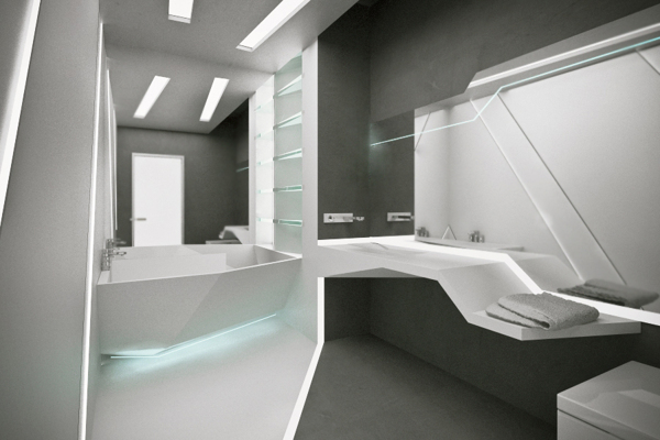 Futuristic Bathroom Design Idea