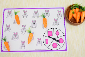 Easter Theme Unit: Easter Bunny Shape Spin and Cover