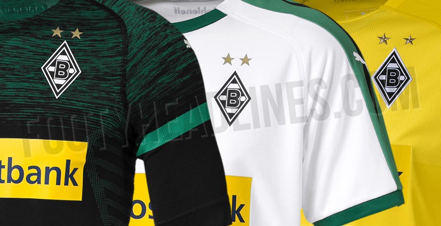 Puma Borussia Mönchengladbach 18-19 Home, Away, Third ...