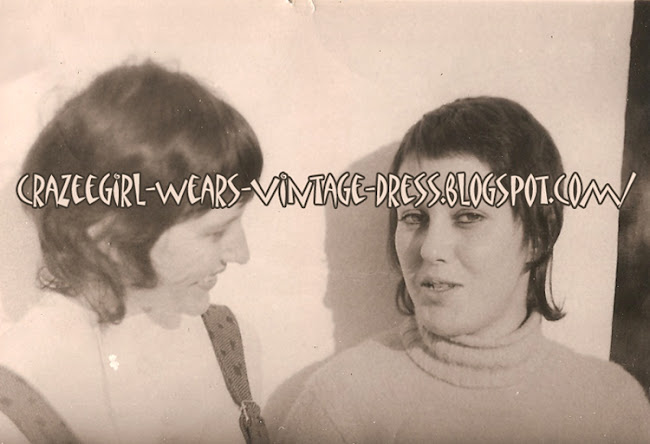 My mum and her young sister - 1971 - Hairstyle and Shetland 70s 1970 haircut