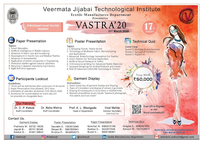 VASTRA 2020 - An Event by Department of Textile Manufactures VJTI Mumbai