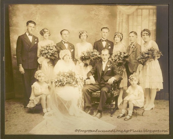 This wonderful 1920's wedding photo was taken by the Art Photo Studio 