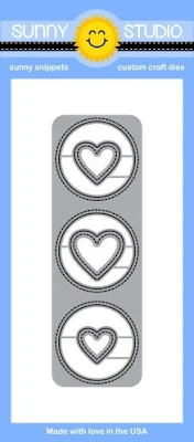 Sunny Studio Stamps: Window Trio Circles & Hearts Snippets Steel Rule Craft Dies