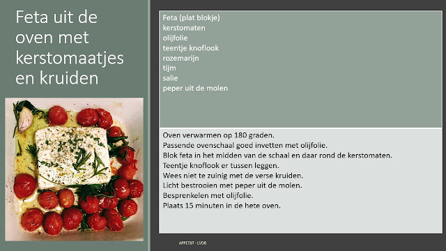 Receptfiche feta uit de oven met kerstomaatjes en kruiden