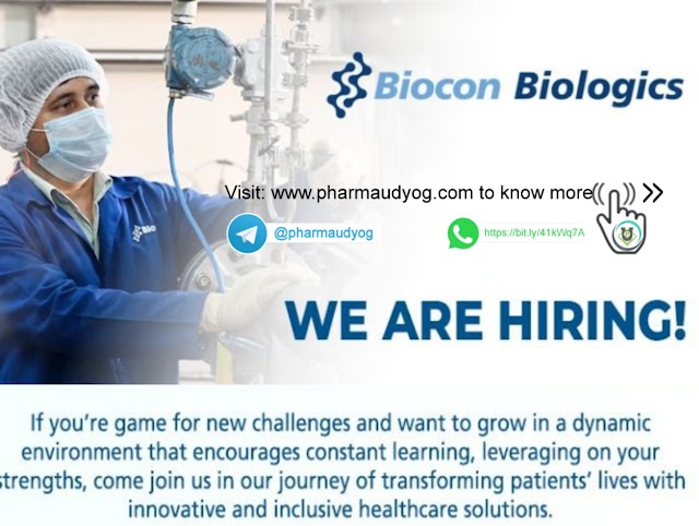 Biocon Biologics | Walk-in Interview for Multiple Positions on 26th March 2023