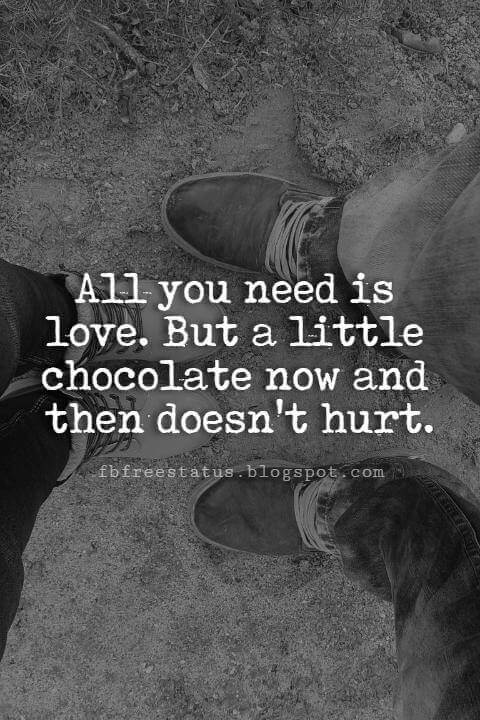 Cute Valentines Day Quotes, All you need is love. But a little chocolate now and then doesn't hurt.