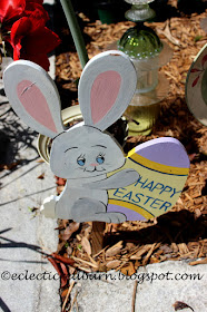 Eclectic Red Barn: Red Blooming Amaryllis and Easter Bunny Sign