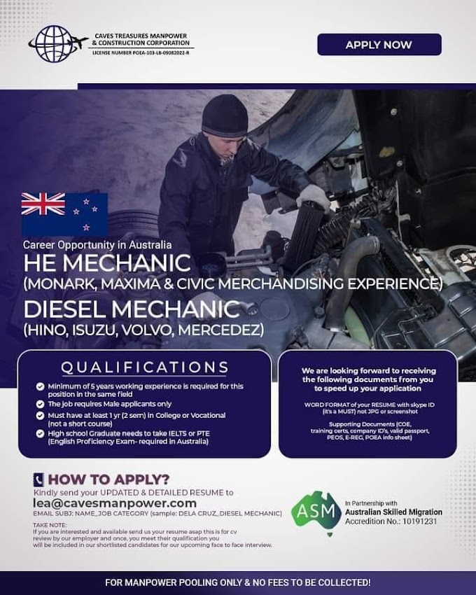 HEAVY EQUIPMENT MECHANIC and DIESEL MECHANIC