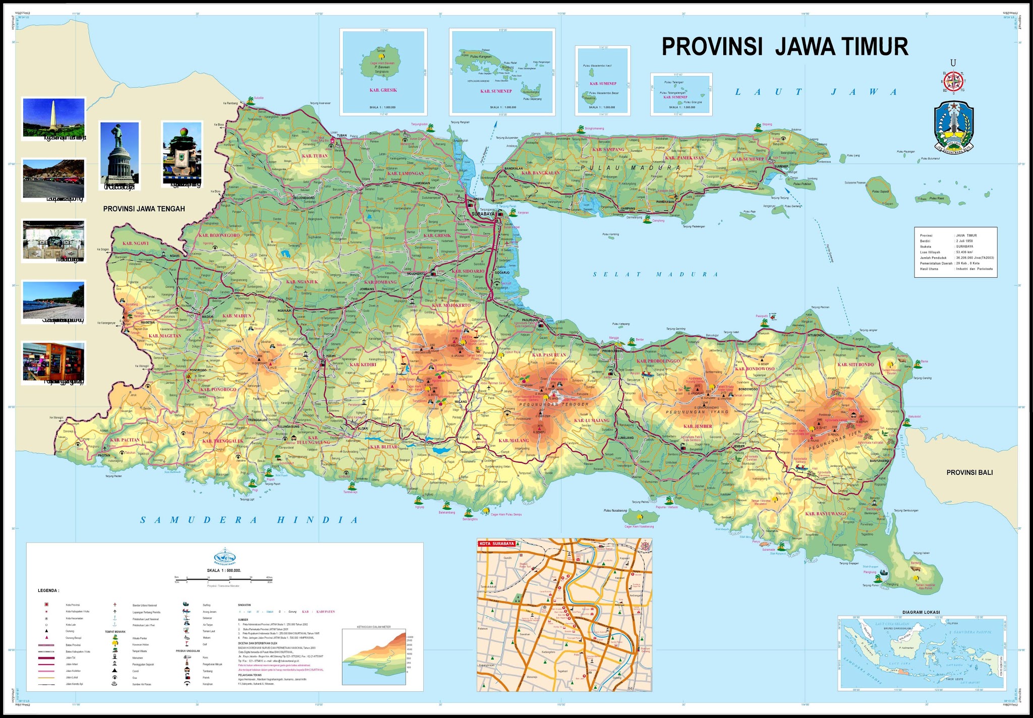 Peta Kota: Peta Provinsi Jawa Timur