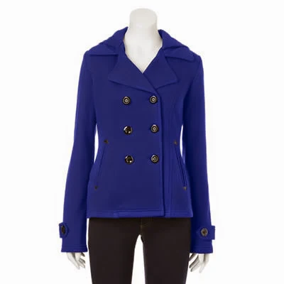 Sebby womens fleece peacoat