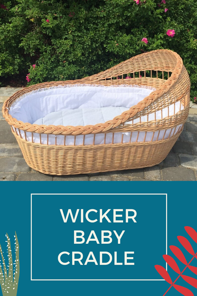 Wicker Baby Cradle 