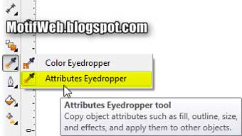 Attributes Eyedropper tool di CorelDRAW X5