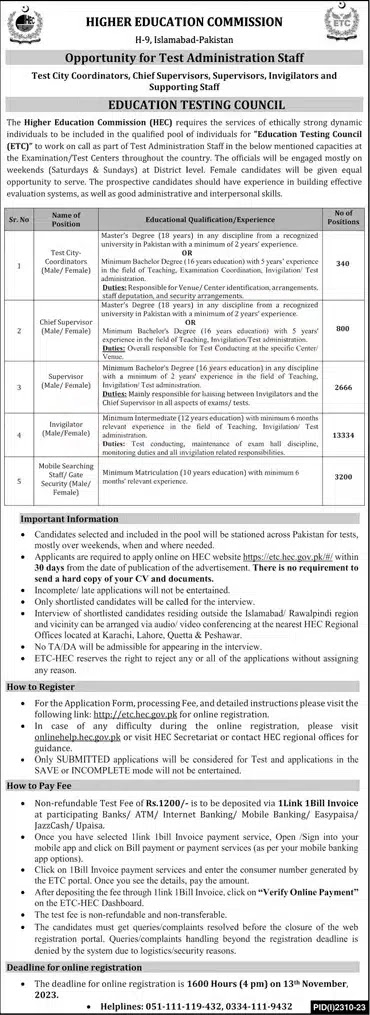 ETC Latest Jobs 2023 Opportunity for Test Administration Staff 18000+ Positions