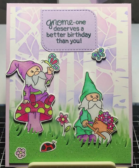 Gnome one deserves a better birthday by Betty features Gnome Garden by Newton's Nook Designs; #inkypaws, #cardmaking, #newtonsnook