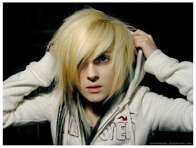 Emo Black And Blonde Hairstyles. short emo black hairstyles for