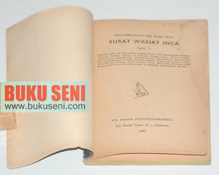 Surat Wasiat Inca 1, Cetakan I, Karl May