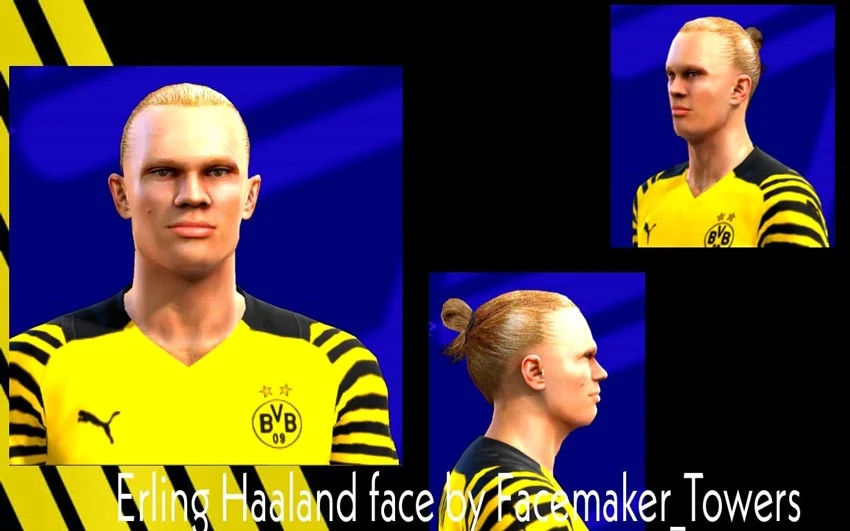 Erling Haaland Face 2021 For PES 2013