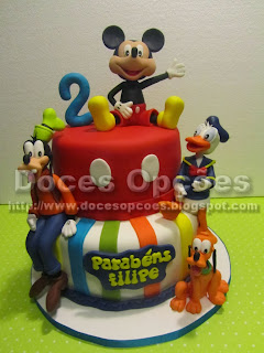 Bolo 2º aniversário do Filipe com o Mickey e amigos