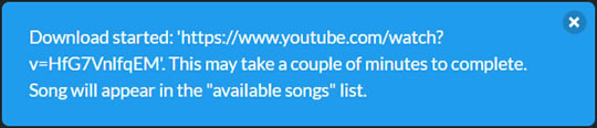 selected youtube karaoke song will be downloaded using yt-dlp
