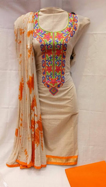 Handloom cotton neck work top